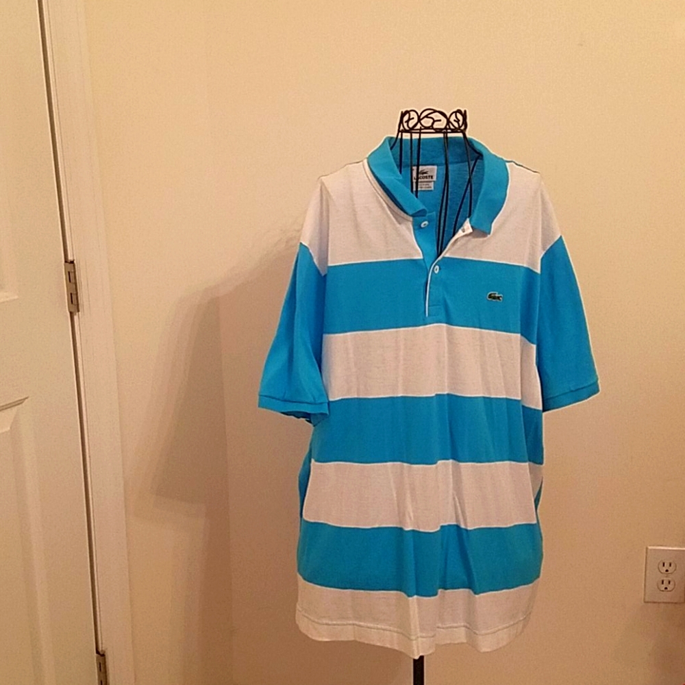 Men's Lacoste Stripe Polo Shirt EUC
